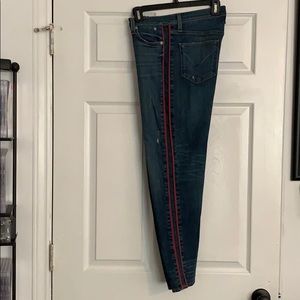 Hudson Zoeey High Rise Tuxedo Stripe Skinny Jeans